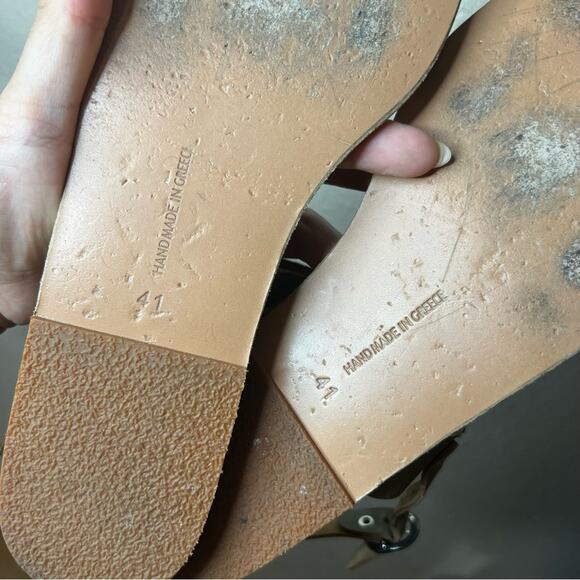 Ancient Greek Sandals Dinami Studded Leather Sandals in taupe 41 - Picture 7 of 8